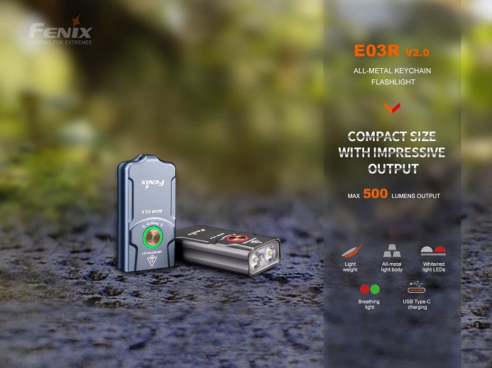 Fenix E03R V2.0 All-Metal Keychain Flashlight – Tactical