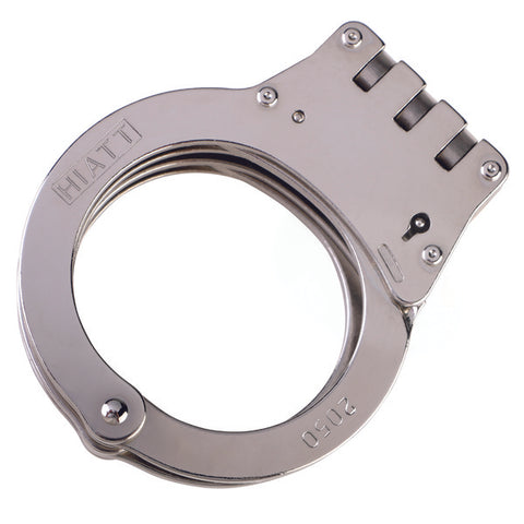 HIATT Standard Steel Hinge Handcuffs with Nickel Finish